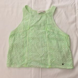 Light green eyelet tank top size small
